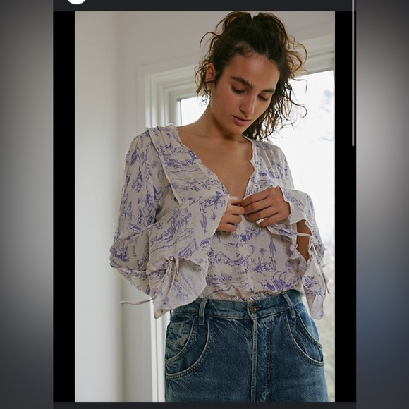 NWOT  FREE PEOPLE Everything's Rosy Bodysuit - Blue - Picture 1 of 10